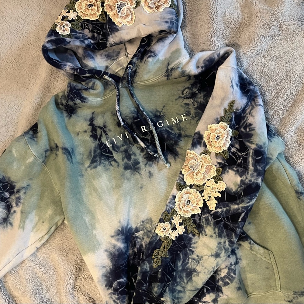 Floral Tie-Dye Hoodie
